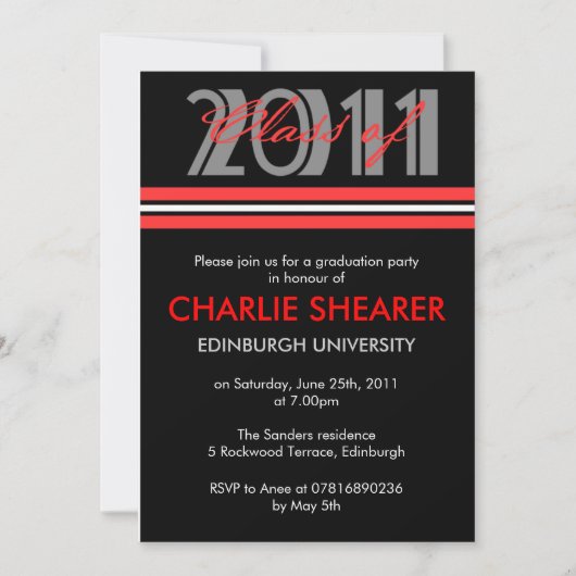 Ankündigung von Abschlüssen Schwarz-Rot-Streifen (Vorderseite)