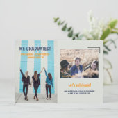 Ankündigung von Abschlüssen Zwei Fotos (Stehend Vorderseite)