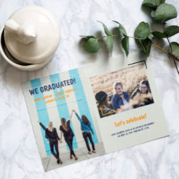 Ankündigung von Abschlüssen Zwei Fotos