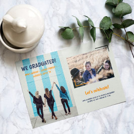 Ankündigung von Abschlüssen Zwei Fotos