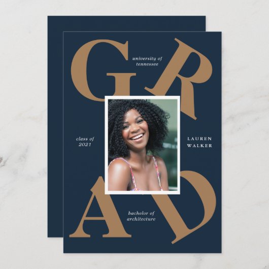 Ankündigung von Absolventen: fette Skriptfarben (Vorne/Hinten)