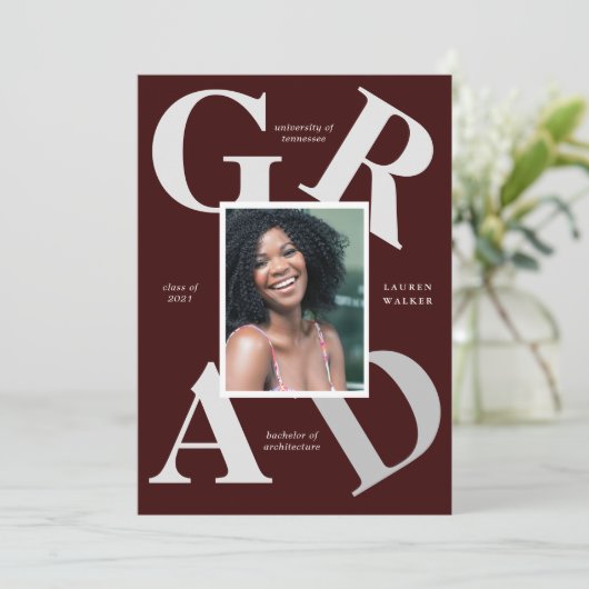 Ankündigung von Absolventen: fette Skriptfarben (Stehend Vorderseite)