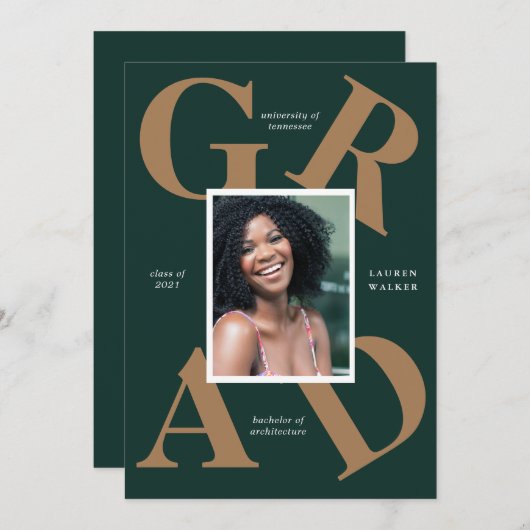 Ankündigung von Absolventen: fette Skriptfarben (Vorne/Hinten)