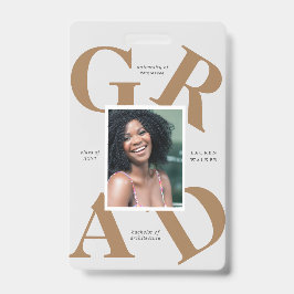 Ankündigung von Absolventen: fette Skriptfarben Ausweis