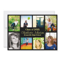 Ankündigung von acht/neun Fotos Abschluss - Schwar