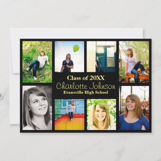 Ankündigung von acht/neun Fotos Abschluss - Schwar (Vorderseite)