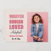 Ankündigung von adoptiert Foto (Vorne/Hinten)