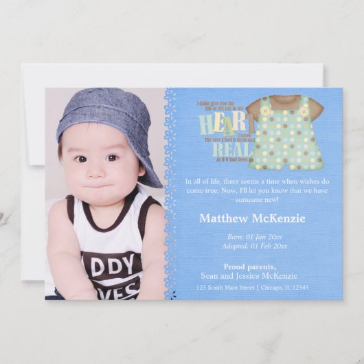 Ankündigung von Adoption Boy (Vorderseite)