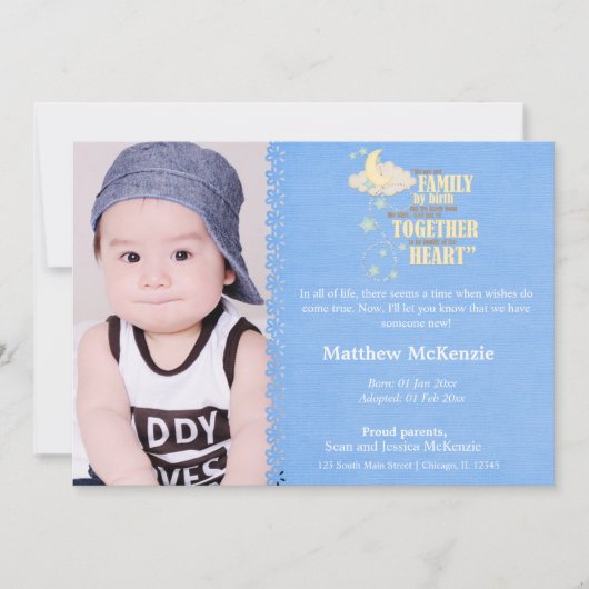 Ankündigung von Adoption Boy (Vorderseite)