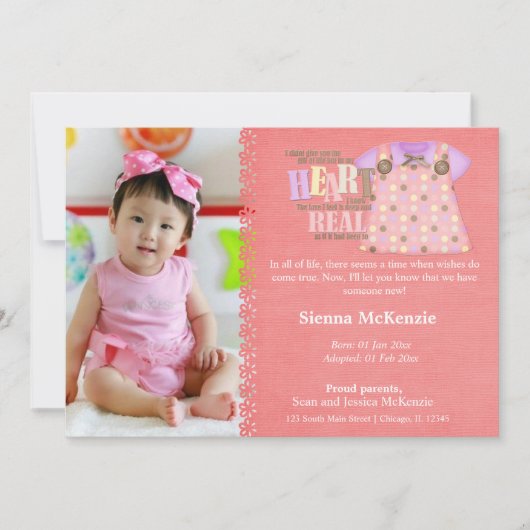 Ankündigung von Adoption Girl (Vorderseite)