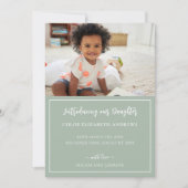 Ankündigung von Adoption Weiß und Grün Streifen (Vorderseite)