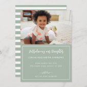 Ankündigung von Adoption Weiß und Grün Streifen (Vorne/Hinten)