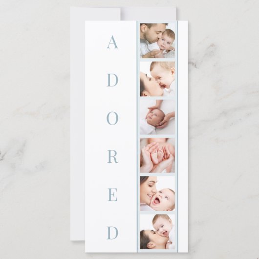 Ankündigung von ADORED Stats Multi Foto Boy Geburt (Vorderseite)