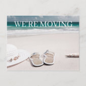 Ankündigung von Adressänderungen am Sandstrand (Vorderseite)