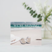 Ankündigung von Adressänderungen am Sandstrand (Stehend Vorderseite)