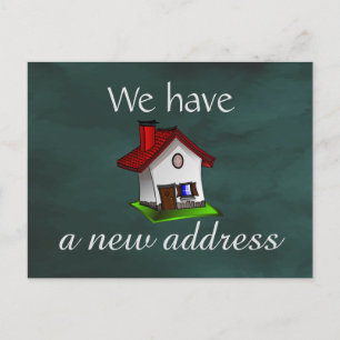 Ankündigung von Adresswechsel im Retro House Postc