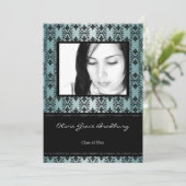 Ankündigung von aquamarin Black Damask Foto Abschl (Stehend Vorderseite)