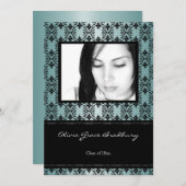 Ankündigung von aquamarin Black Damask Foto Abschl (Vorne/Hinten)