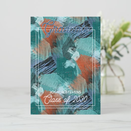 Ankündigung von aquamarin Blue Green Abstrakt Absc (Stehend Vorderseite)