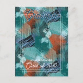 Ankündigung von aquamarin Blue Green Abstrakt Absc Postkarte (Vorderseite)