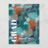 Ankündigung von aquamarin Blue Green Abstrakt Absc Postkarte (Vorderseite)