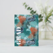 Ankündigung von aquamarin Blue Green Abstrakt Absc Postkarte (Stehend Vorderseite)