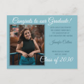 Ankündigung von aquamarin Blue Green Minimalistisc Postkarte (Vorderseite)