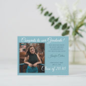 Ankündigung von aquamarin Blue Green Minimalistisc Postkarte (Stehend Vorderseite)