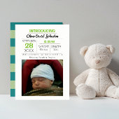 Ankündigung von aquamarin Stripe Foto Baby