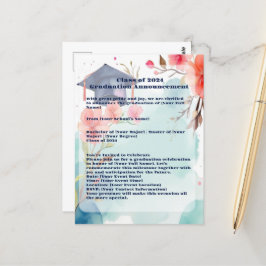 Ankündigung von Aquarellfarben-Abschlüssen Postkarte