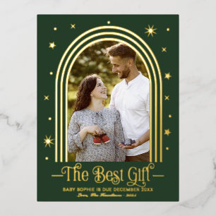 Ankündigung von Arkrahmen Schwangerschaft Postkart