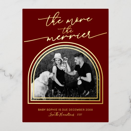 Ankündigung von Arkrahmen Schwangerschaft Postkart (Vorderseite)