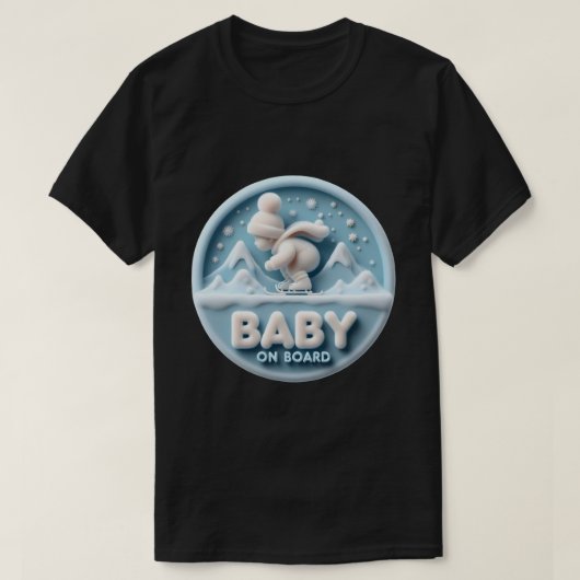 Ankündigung von Baby an Bord Skateboard T-Shirt (Design vorne)