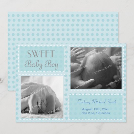 Ankündigung von Baby Boy (Vorne/Hinten)