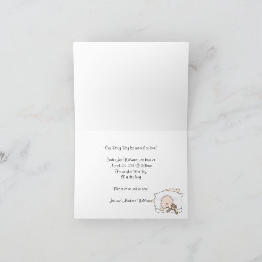 Ankündigung von Baby Boy (Innenseite)