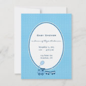 Ankündigung von Baby Boy Blue Dot Train Dusche (Vorderseite)