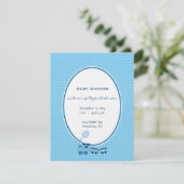 Ankündigung von Baby Boy Blue Dot Train Dusche (Stehend Vorderseite)