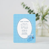 Ankündigung von Baby Boy Blue Train Bärendusche (Stehend Vorderseite)