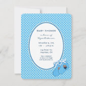 Ankündigung von Baby Boy Blue Train Bärendusche (Vorderseite)