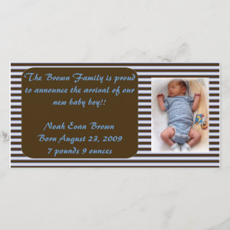 Ankündigung von Baby Boy - Braun und Blau