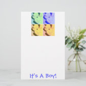 Ankündigung von Baby Boy Briefpapier (Stehend Vorderseite)