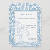 Ankündigung von Baby Boy Stork & Owl Border Shower (Vorne/Hinten)