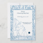 Ankündigung von Baby Boy Stork & Owl Border Shower (Rückseite)