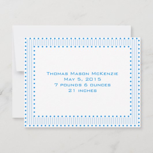 Ankündigung von Baby Boy Stripes & Dots Baby Pictu (Rückseite)