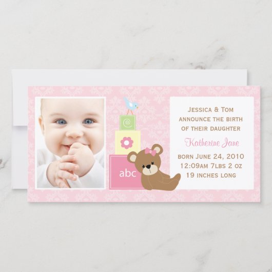 Ankündigung von Baby Foto (Vorderseite)