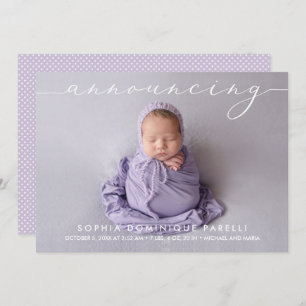 Ankündigung von Baby Girl Foto Geburtstagskündigun