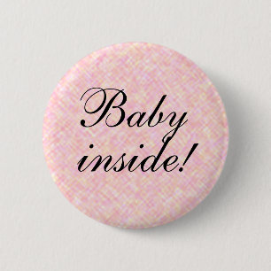 Ankündigung von BABY in Girl Button