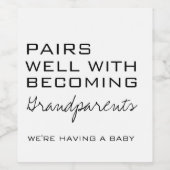 Ankündigung von Baby Wine Labels | Schwangerschaft Weinetikett (Einzelnes Label)