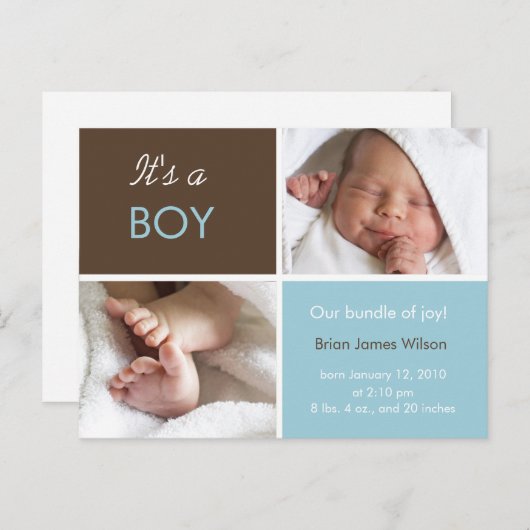 Ankündigung von Babybriefen (Vorne/Hinten)