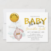 Ankündigung von Balloon Rabbit Boy Baby Shower (Vorderseite)